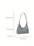 Small Hobo Bag Crocodile Embossed Minimalist With Zipper