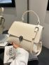 Small Flap Square Bag Litchi Embossed Turn Lock Colorblock