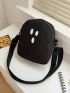 Mini Crossbody Bag Cartoon Design Colorblock Zipper