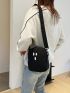 Mini Crossbody Bag Cartoon Design Colorblock Zipper