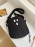 Mini Crossbody Bag Cartoon Design Colorblock Zipper