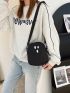 Mini Crossbody Bag Cartoon Design Colorblock Zipper