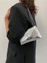 Mini Flap Square Bag Crocodile Embossed Metallic Funky