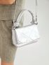 PREMIUM QUILTED SILVER KNOT BAG