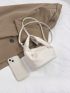 Litchi Embossed Handbag For Women, Women's Solid Color Handbag, Lady's Messenger Bag