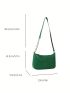 Small Hobo Bag Embossed Detail Solid Green