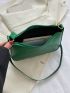 Small Hobo Bag Embossed Detail Solid Green