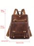 Medium Classic Backpack Metal Decor Zip Front Waterproof