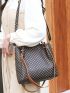 4pcs Geometric Pattern Tote Bag Square Bag With Purse, Best Work Bag For Women