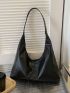 Large Capacity Hobo Bag Solid Color Minimalist Style