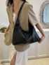 Large Capacity Hobo Bag Solid Color Minimalist Style