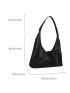 Large Capacity Hobo Bag Solid Color Minimalist Style