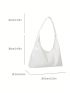 Large Capacity Hobo Bag Solid Color Minimalist Style