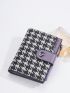 Houndstooth Pattern Small Wallet Zipper