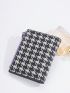 Houndstooth Pattern Small Wallet Zipper