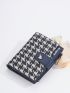 Houndstooth Pattern Small Wallet Zipper