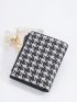 Houndstooth Pattern Small Wallet Zipper