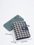 Houndstooth Pattern Small Wallet Zipper