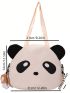 Casual Tote Bag Cartoon Panda Pattern Cute Style