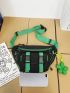 Large Capacity Waist Bag Colorblock Without Bag Charm