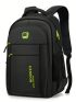 Letter Graphic Travel Backpack Medium Zipper Black