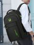 Letter Graphic Travel Backpack Medium Zipper Black