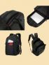 Letter Graphic Travel Backpack Medium Zipper Black