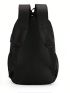 Letter Graphic Travel Backpack Medium Zipper Black