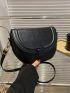 Mini Minimalist Saddle Bag Flap Black Pu