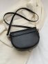 Mini Minimalist Saddle Bag Flap Black Pu