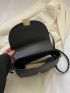 Mini Minimalist Saddle Bag Flap Black Pu