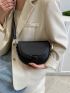 Mini Minimalist Saddle Bag Flap Black Pu