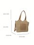 Letter Graphic Straw Bag Small Double Handle Vacation