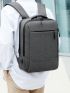 Minimalist Laptop Backpack Medium Zipper Gray For Business With USB Charging Port