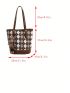 Geometric Pattern Bucket Bag Double Handle Without Bag Charm