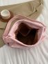 Minimalist Hobo Bag Drawstring Design Medium Pink