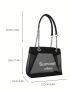 Letter Graphic Square Bag Double Handle Small