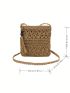 Minimalist Straw Bag Small Tassel Decor Vacation