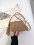 Minimalist Straw Bag Small Tassel Decor Vacation