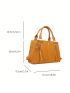 Small Zipper Square Bag Fashionable Yellow Crocodile Print Adjustable Strap