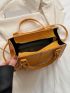 Small Zipper Square Bag Fashionable Yellow Crocodile Print Adjustable Strap