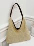 Vacation Straw Bag Braided Detail Color Block