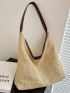 Vacation Straw Bag Braided Detail Color Block