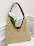 Vacation Straw Bag Braided Detail Color Block