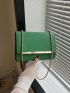 Mini Square Bag Fashionable Green Crocodile Print Chain Strap