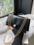 Small Magnet Square Bag Funky Black Chain Strap