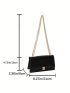 Small Magnet Square Bag Funky Black Chain Strap