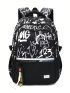 Medium Classic Backpack Letter Print For School