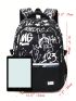 Medium Classic Backpack Letter Print For School