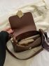 Elegant Saddle Bag Coffee Brown Metal Decor PU